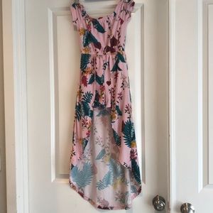 Girls high low romper